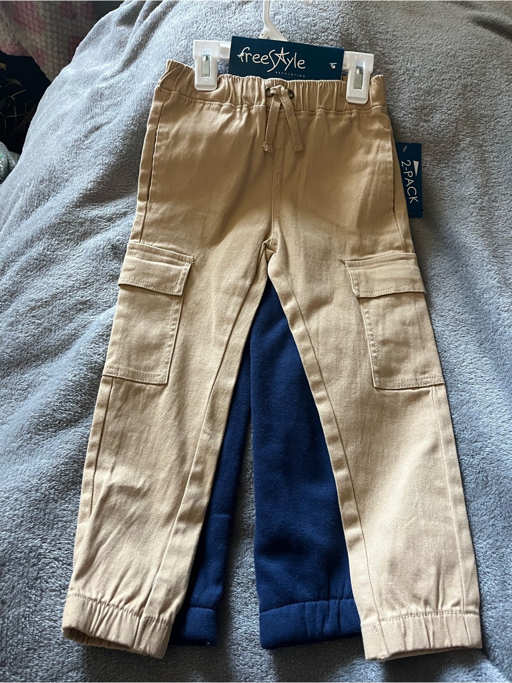 Freestyle Kids Cargo Joggers - Khaki & Navy